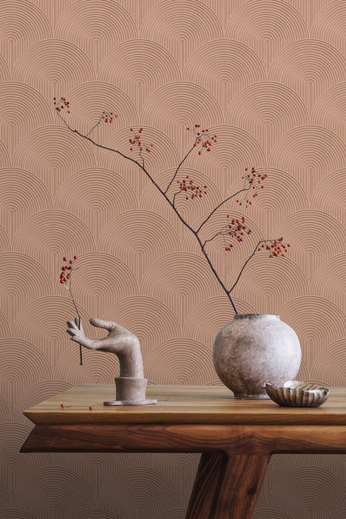 ESTAhome behang 3D-motief terracotta roze - 50 x 900 cm - 131104 - vtwonen shop