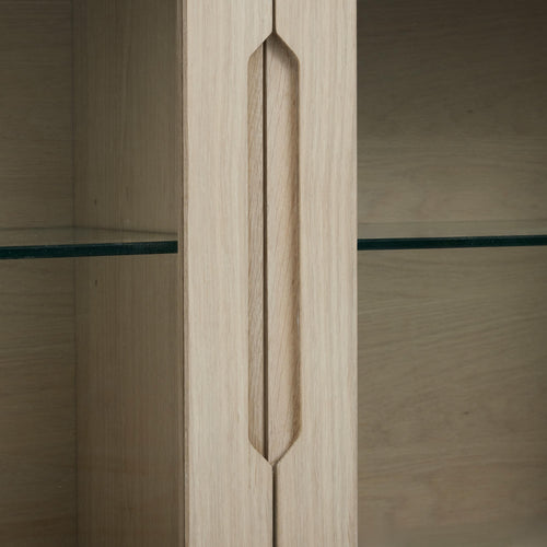 Furnhouse 3-deurs wandkast Kerteminde - Witte olie - MDF, Eikenfineer, Glas - 37x160x60