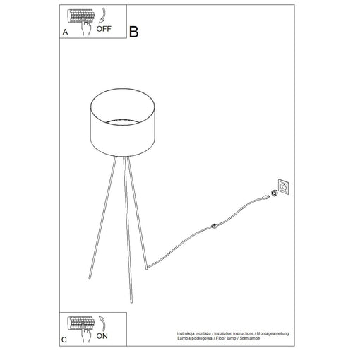 Sollux Lighting Staande lamp NEVIA marmer - 40x40x135cm