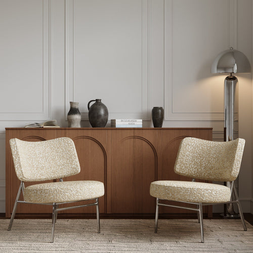 Sia Home - Fauteuil IGGY - Stof met structuurpatroon - Beige - 60cm - vtwonen shop