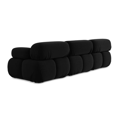 LaMiaSofa 3-zits bank Sanremo - velours - zwart - 285x96x70