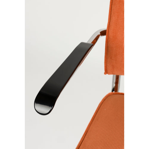 Zuiver Ridge Rib Eetkamerstoelen Armleuning Oranje - Set van 2