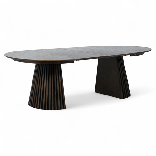 Furnhouse uitschuifbare eettafel Svendborg - Gerookt eikenhout - Ø 140/240x140 cm