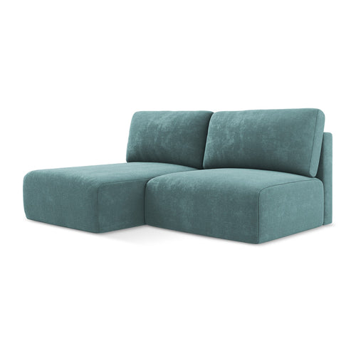 LaMiaSofa hoekbank links Ostia - chenille stof - jeans - 210x149x79