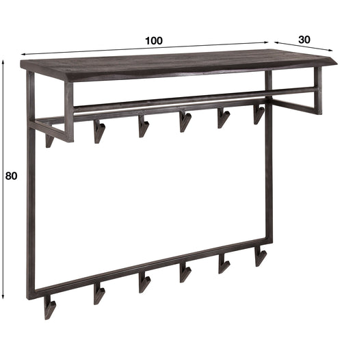 Duverger® kapstok Black Omerta - acaciahout - 12 haakjes - vtwonen shop