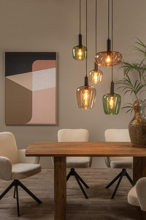 Lucide hanglamp ILONA - 5xE27 - Zwart - vtwonen shop