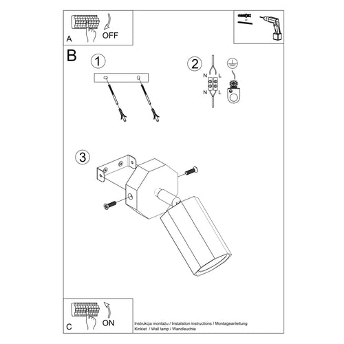 Sollux Lighting Wandlamp ZEKE eik - 8x19,5x17,5cm