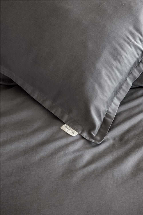 Walra - Dekbedovertrek Vintage Satin - 200x220 cm - Antraciet - vtwonen shop