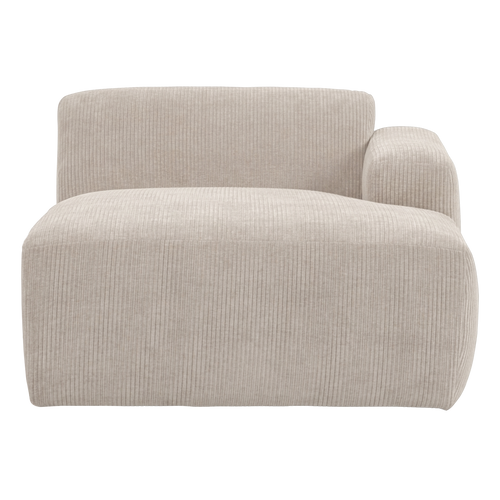 WOOOD chaise longue bank rechts Mojo Base - Rib - Ecru - 74x112x162