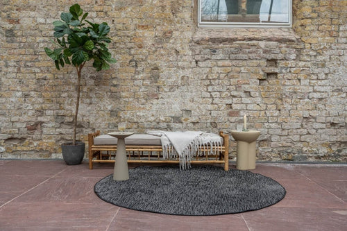 Eva Interior Buitenkleed Dahl Rond - Zwart - Dubbelzijdig - 200 x 200 cm