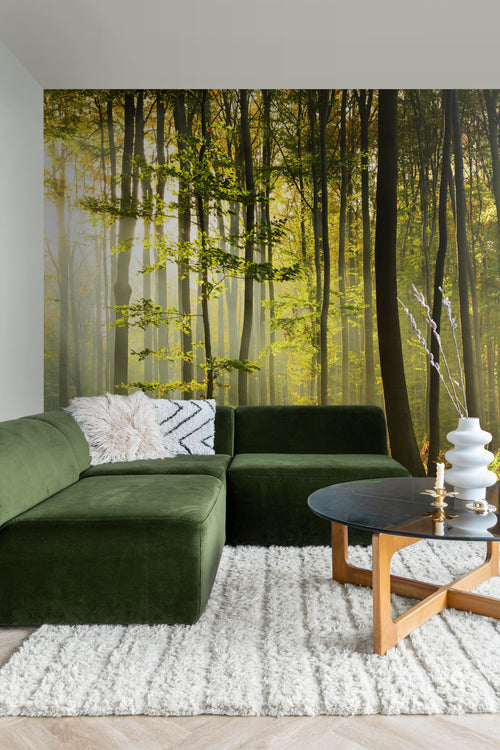 Sanders & Sanders fotobehang bosrijk landschap groen - 300 x 279 cm - 950032 - vtwonen shop