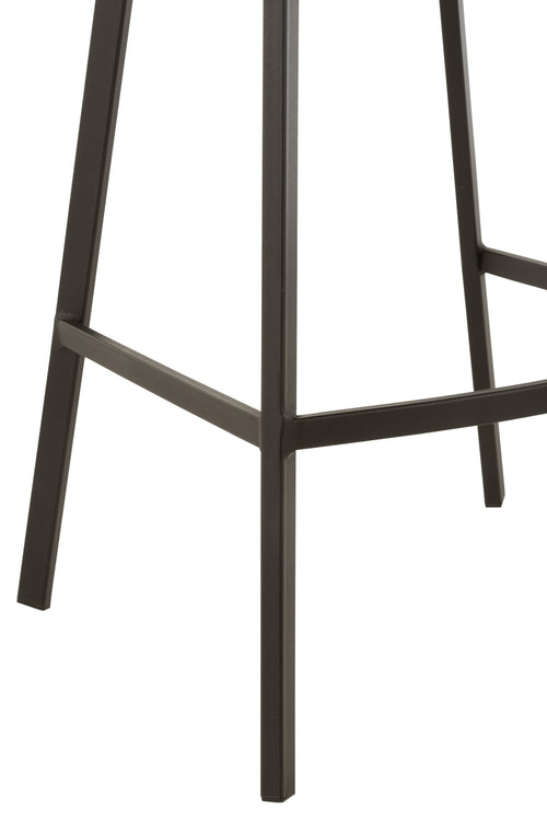 J-Line barstoel Stephane - textiel/metaal - donkergrijs - 2 stuks