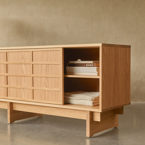 Tikamoon Eikenhouten dressoir 200 cm - Naturel - vtwonen shop