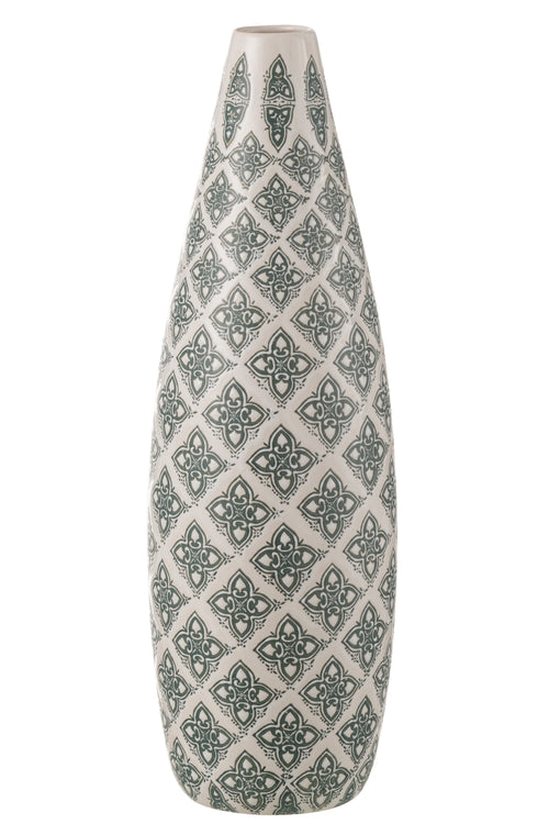 J-Line vaas Kousa - porselein - blauw/wit - 53 cm hoog - vtwonen shop