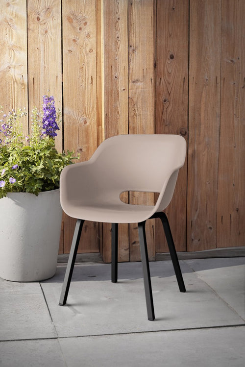 Keter Noa Tuinstoel - 2 stuks - 80x55x67cm - metalen frame - Soft Beige