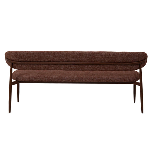 Giga Meubel Eetkamerbank Alexia - Stof - Rood/Walnoot - 160cm