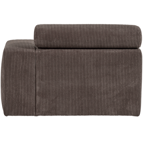 WOOOD chaise longue element arm rechts Novi - Ribstof - Grijsbruin - 86x109x173 - vtwonen shop