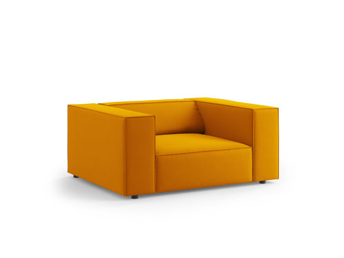 Cosmopolitan Design Fauteuil Arendal flueel, geel - 102x124x70cm