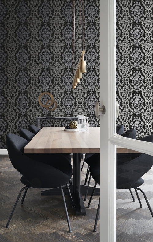 Origin Wallcoverings behang ornamenten zwart en glanzend brons - 53 cm x 10,05 m - 346208