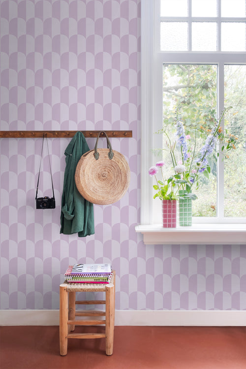 ESTAhome behang art deco bogen lila paars - 53 cm x 10.05 m - 139987 - vtwonen shop