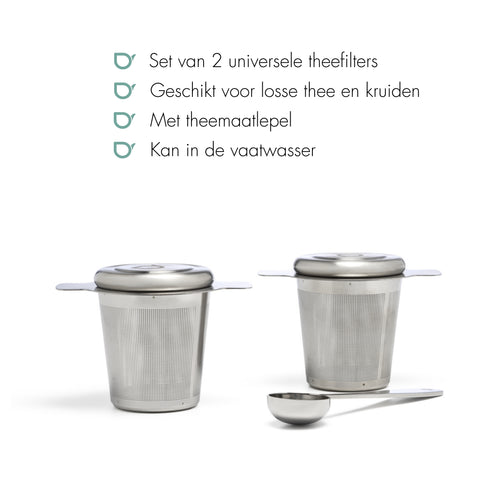 Bredemeijer - Set van 2 theefilters en een maatlepel - RVS - vtwonen shop