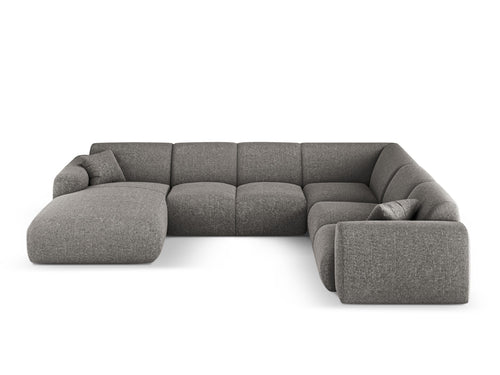 Cosmopolitan Design Panoramische hoekbank rechts Nolio 6-zits, chenille grijs - 252x342x72cm