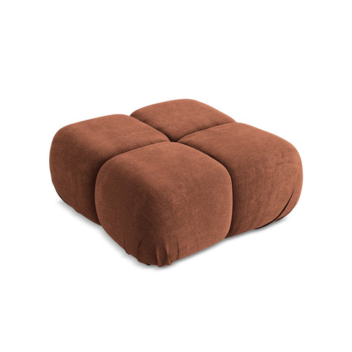 LaMiaSofa Poef Sanremo - chenille stof - terracotta - 95x95x41