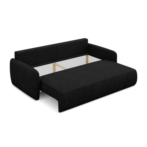 LaMiaSofa 3-zits slaapbank Corle - chenille stof - zwart - 218x102x86