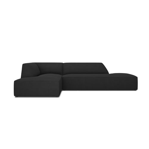 Cosmopolitan Design - Modulaire hoekbank links Siena 4-zits, structurele stof zwart - 180x273x69cm