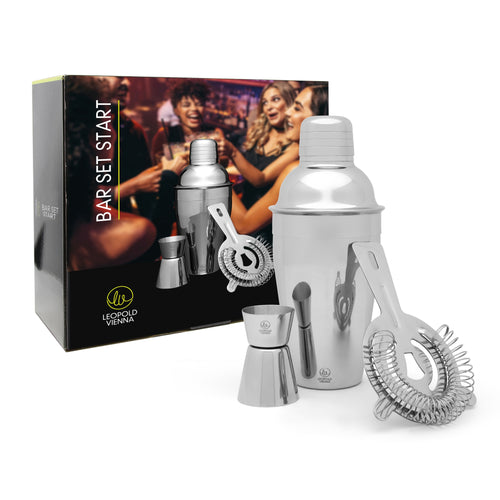 Leopold Vienna - Cocktail set Start 3-delig (cocktail shaker, jigger/pipet, zeef/strainer) cadeau giftset - vtwonen shop
