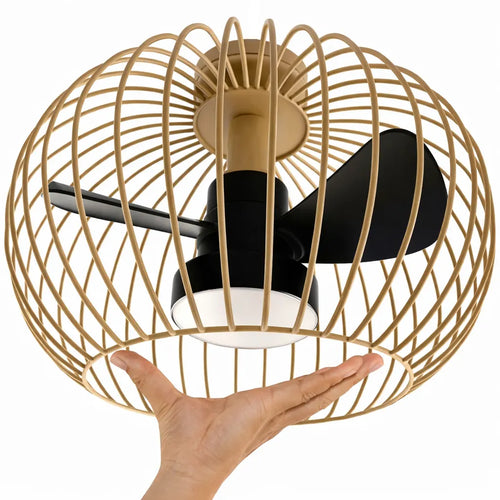 Ylumen plafondventilator Wire - 1 lichts - 40  x 31   cm - zwart beige