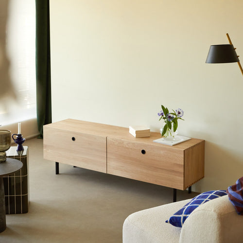 Tikamoon Massief eiken tv-meubel 160 cm - Naturel