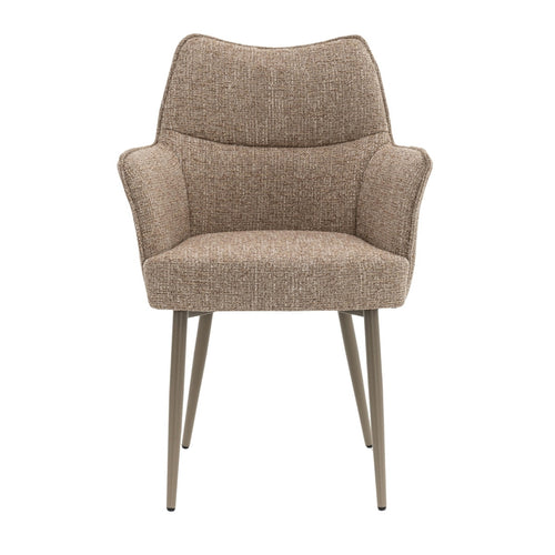 DÉJA Living Eetkamerstoel Zayn - Taupe/Taupe - Zithoogte 47cm - Set van 2 - vtwonen shop