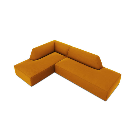 Cosmopolitan Design - Modulaire hoekbank links Siena 4-zits, flueel geel - 180x273x69cm