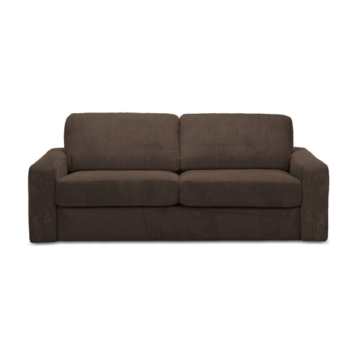 LaMiaSofa 3-zits slaapbank Como - ribfluweel - chocolade - 195x100x80