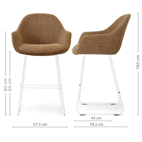 Nolon Nino-Mae barkruk bruin blend - wit onderstel - 65 cm