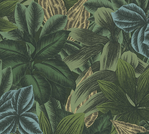 Livingwalls behang jungle-motief groen en geel - 53 cm x 10.05 m - AS-392224 - vtwonen shop