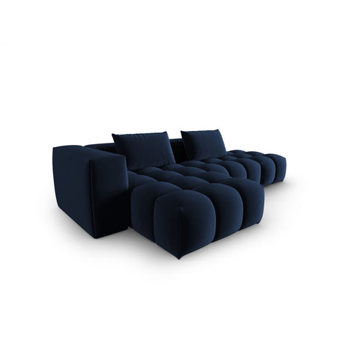 Cosmopolitan Design - Modulaire hoekbank links Verona 4-zits, flueel koningsblauw - 145x265x70cm