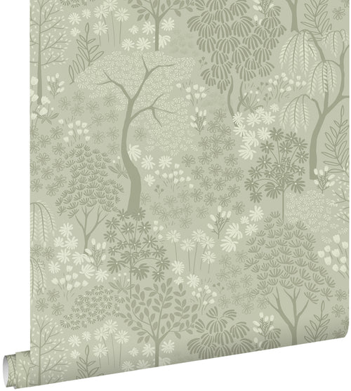 ESTAhome behang bomen en bloemen groen - 50 x 900 cm - 131646 - vtwonen shop