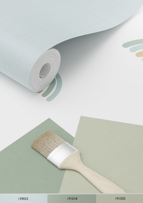 ESTAhome behang regenboogjes vergrijsd mintgroen en vergrijsd blauw - 53 cm x 10.05 m - 139254 - vtwonen shop