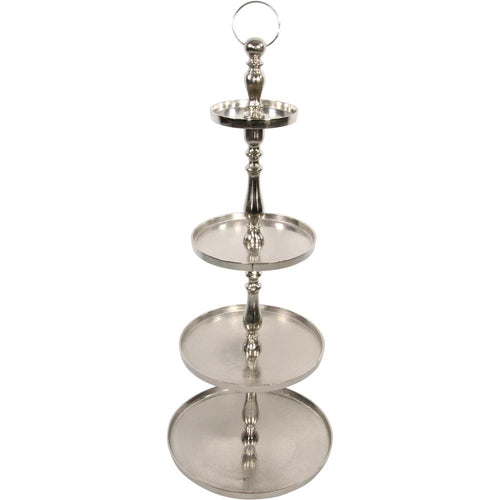 Lesli Living etagère Brush - zilver - Ø50x120cm