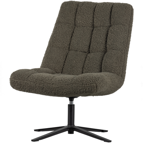 WOOOD draaibare fauteuil Job - Teddy - Groen - 101x70x85 - vtwonen shop