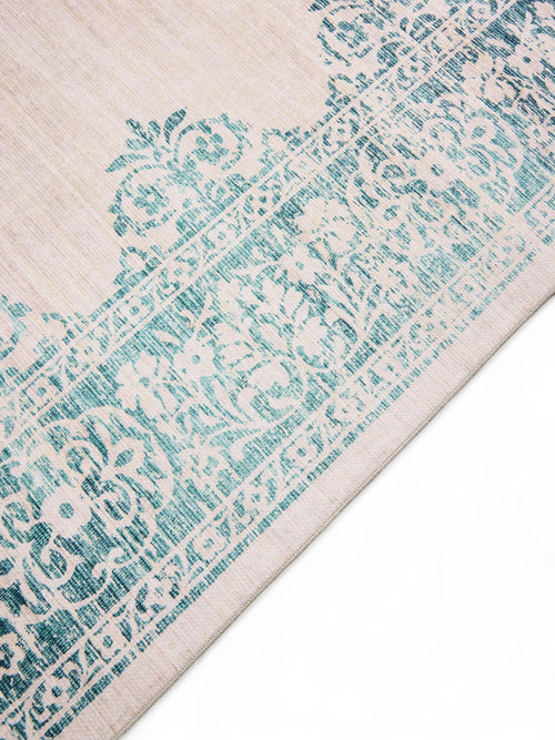 benuta wasbaar vloerkleed Laury - turkoois - 200x300 cm