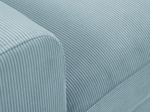 Cosmopolitan Design Converteerbare hoekbank rechts met opbergdoos Kyoto 4-zits, ribfluwelen, lichtblauw - 145x241x88cm