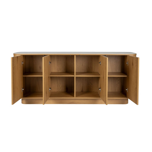 Housecraft Living Almira Dressoir Hoog 180 cm Hout/ Marmerlook Naturel