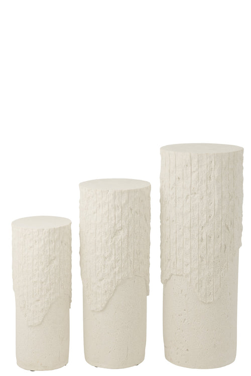 J-Line decoratie Sokkel Rocky Reliëf - polyresin - wit - medium