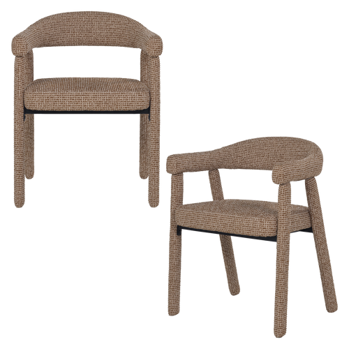 WOOOD eetkamerstoel armleuning lichtbruin Sedo - Set Van 2 - 78x59x58