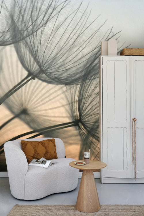 Sanders & Sanders fotobehang bloemen beige en grijs - 360 x 270 cm - 600553