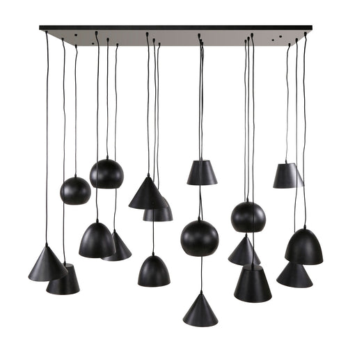 Giga Meubel Hanglamp XXL - Zwart Metaal - 18-Lichts - 145x60x150cm - vtwonen shop