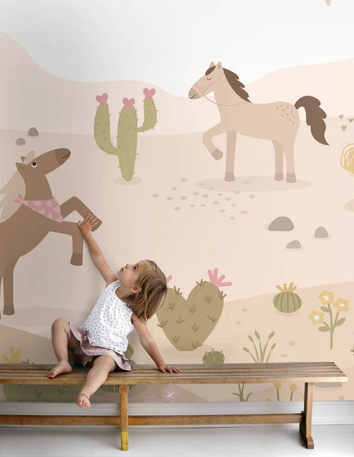 ESTAhome fotobehang paarden beige en meerkleurig - 3 x 2.79 m - 159664